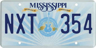 MS license plate NXT354