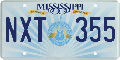 MS license plate NXT355