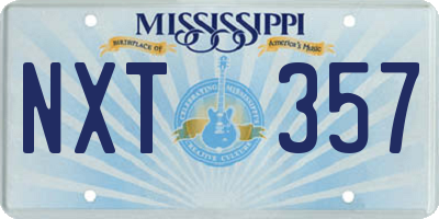 MS license plate NXT357