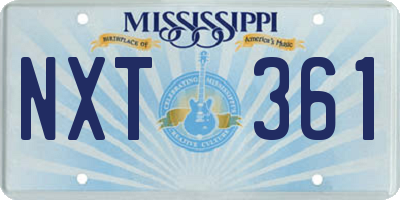 MS license plate NXT361