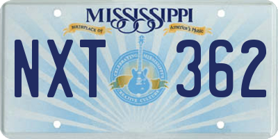 MS license plate NXT362
