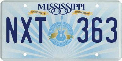 MS license plate NXT363