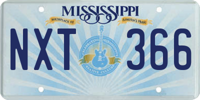 MS license plate NXT366