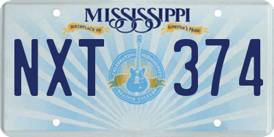 MS license plate NXT374