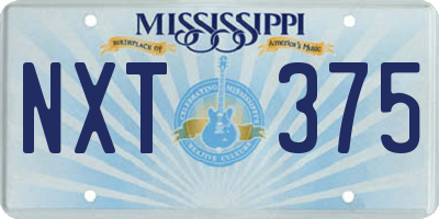MS license plate NXT375