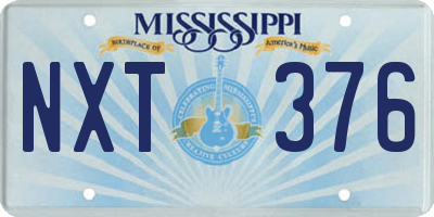 MS license plate NXT376