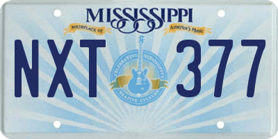 MS license plate NXT377