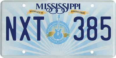 MS license plate NXT385