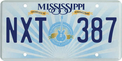 MS license plate NXT387