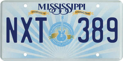 MS license plate NXT389