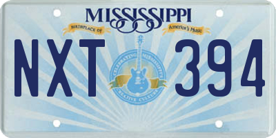 MS license plate NXT394