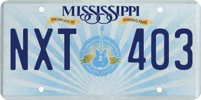 MS license plate NXT403