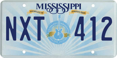 MS license plate NXT412