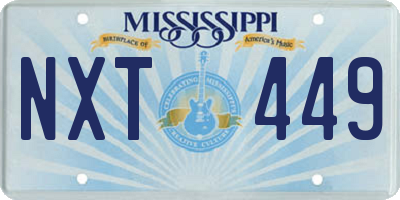 MS license plate NXT449