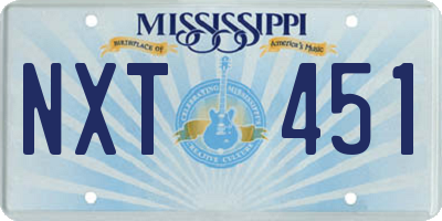 MS license plate NXT451