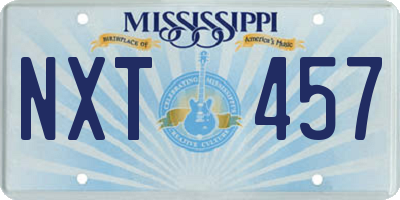 MS license plate NXT457