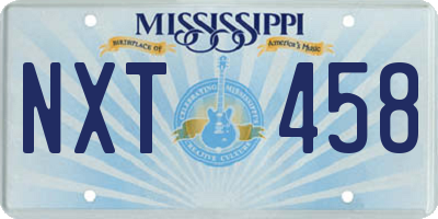 MS license plate NXT458