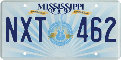 MS license plate NXT462