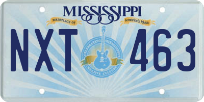 MS license plate NXT463