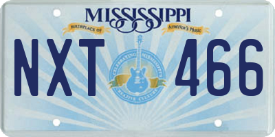 MS license plate NXT466