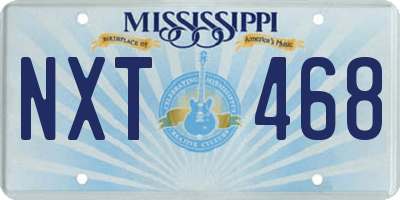 MS license plate NXT468