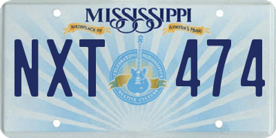 MS license plate NXT474