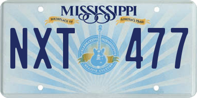 MS license plate NXT477