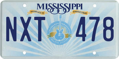 MS license plate NXT478