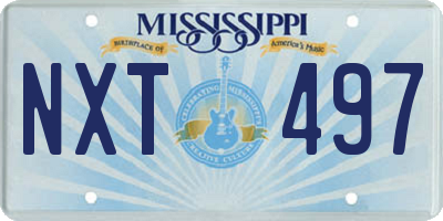 MS license plate NXT497