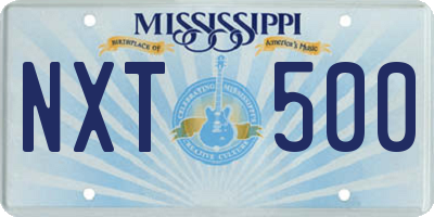 MS license plate NXT500