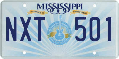 MS license plate NXT501
