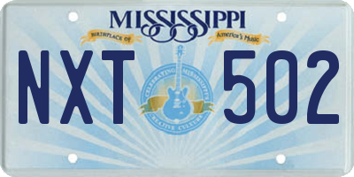 MS license plate NXT502