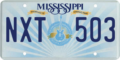 MS license plate NXT503