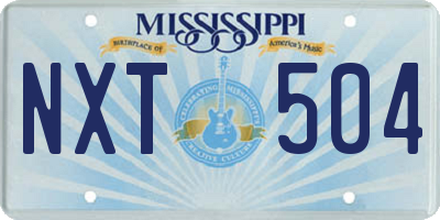 MS license plate NXT504