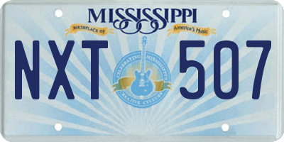MS license plate NXT507