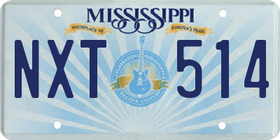 MS license plate NXT514