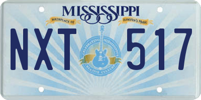 MS license plate NXT517