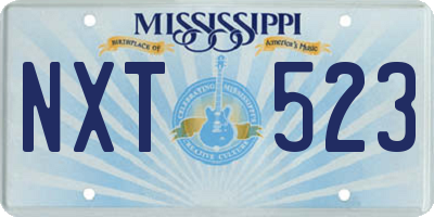 MS license plate NXT523