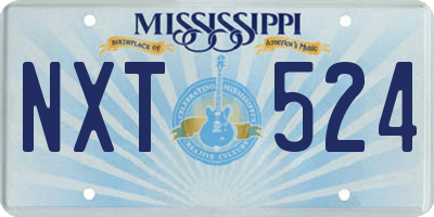 MS license plate NXT524