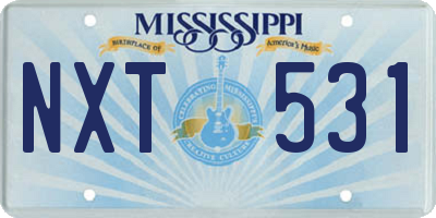 MS license plate NXT531