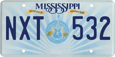 MS license plate NXT532