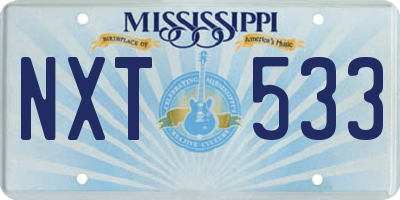 MS license plate NXT533