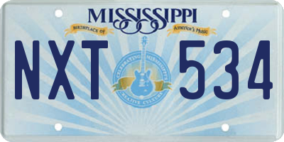 MS license plate NXT534