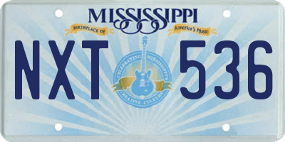 MS license plate NXT536