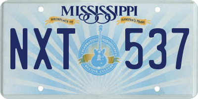 MS license plate NXT537