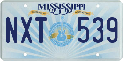 MS license plate NXT539
