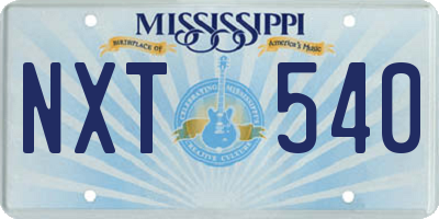 MS license plate NXT540