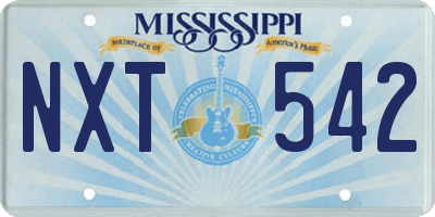 MS license plate NXT542