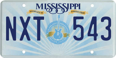 MS license plate NXT543