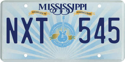 MS license plate NXT545